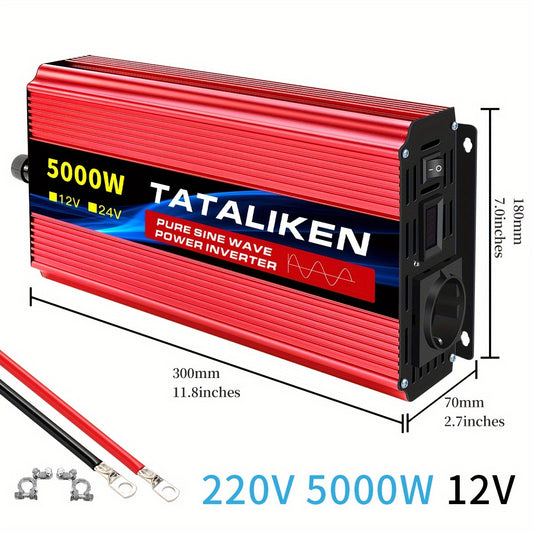 Omvormer – Spanningsomvormer – Inverter – Power Converter – DC naar AC – 5000W Vermogen – Pure Sinusgolf