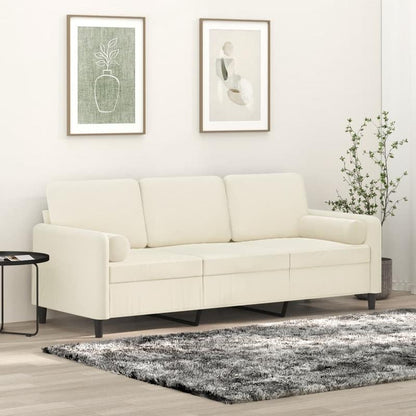 3-Zits Bank – Driezitsbank – Sofa – Zitbank – Hoekbank – Crème Beige – Robuust Hardhouten Frame – Comfortabele Schuimvulling