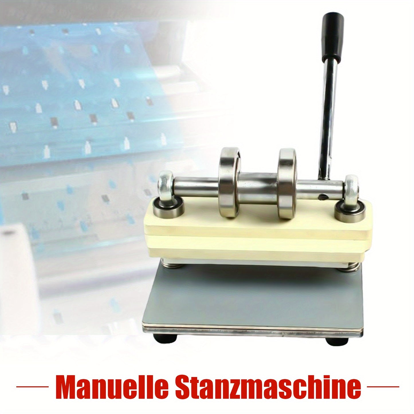 Stansmachine – Uitstanstoestel – Embossingmachine – Ponsmachine – Snijmachine – Roestvrij Staal – Handmatige Hefboom 210 mm
