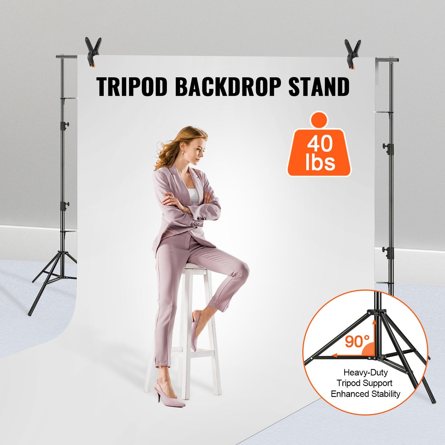 Achtergrondstandaard – Fotostatief – Greenscreenstandaard – Achtergrondframe – Verstelbaar – Heavyduty Metaal – 360 cm Breedte – 3 m Hoogte