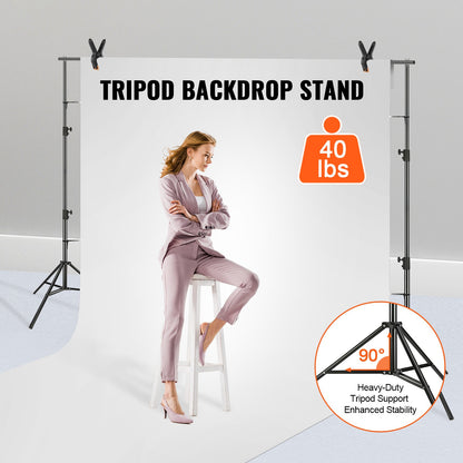 Achtergrondstandaard – Fotostatief – Greenscreenstandaard – Achtergrondframe – Verstelbaar – Heavyduty Metaal – 360 cm Breedte – 3 m Hoogte