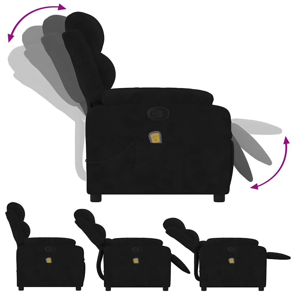 Relaxfauteuil – Relaxstoel – Loungestoel – Fauteuil – Zitzak – Handmatig Verstelbaar Zwart – Zacht Polyester – Kantelbaar Tot 135 Graden