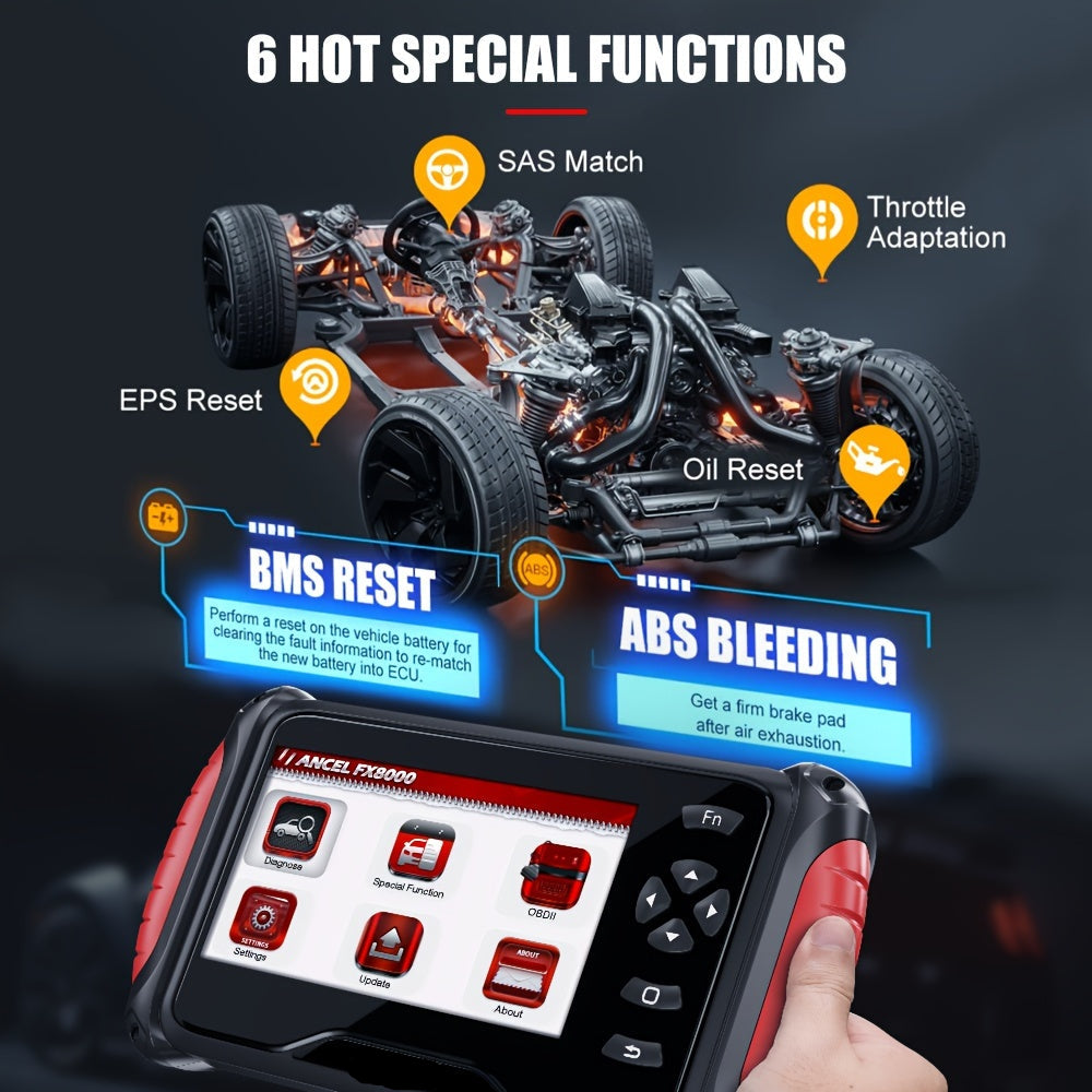 OBD2 Scanner – Auto Diagnostiek – Foutcode Lezer – Remsysteem Tester – Airbag Reset – Automatische ABS-Ontluchting – Kleurenscherm – Levenslange Updates