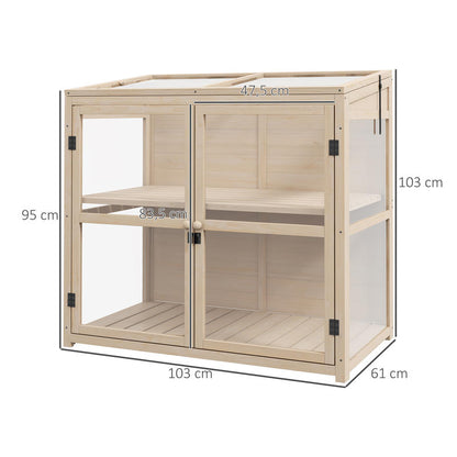 New Model Cold Frame Raised Bed Plant Bed, Weather-Resistant, 2 Levels, Spruce Wood, 103 X 61 X 103 Cm, Natural Greenhouse, Greenhouse For Garden, Green House, Greenhouse For Outside Heavy Duty, Greenhouse For Plants, Green H