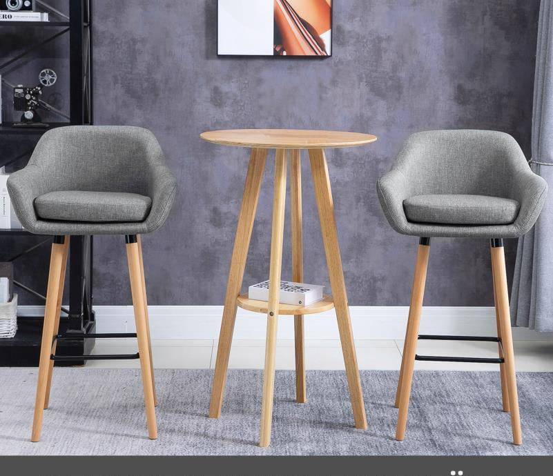 Barkrukken – Barstoelen – Keukenstoelen – Krukken – Barkruk Set van 2 – Verstelbare Zithoogte Tot 65 cm – Stevig Engineered Wood Frame