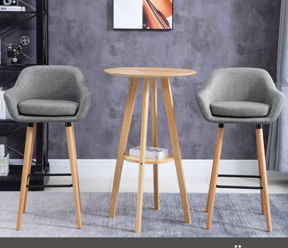 Barkrukken – Barstoelen – Keukenstoelen – Krukken – Barkruk Set van 2 – Verstelbare Zithoogte Tot 65 cm – Stevig Engineered Wood Frame