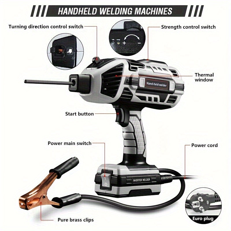 Booglasmachine – Lasapparaat – Laskleppen – Draagbare Lasmachine – Handlasmachine – 4600W Vermogen – Digitaal Display