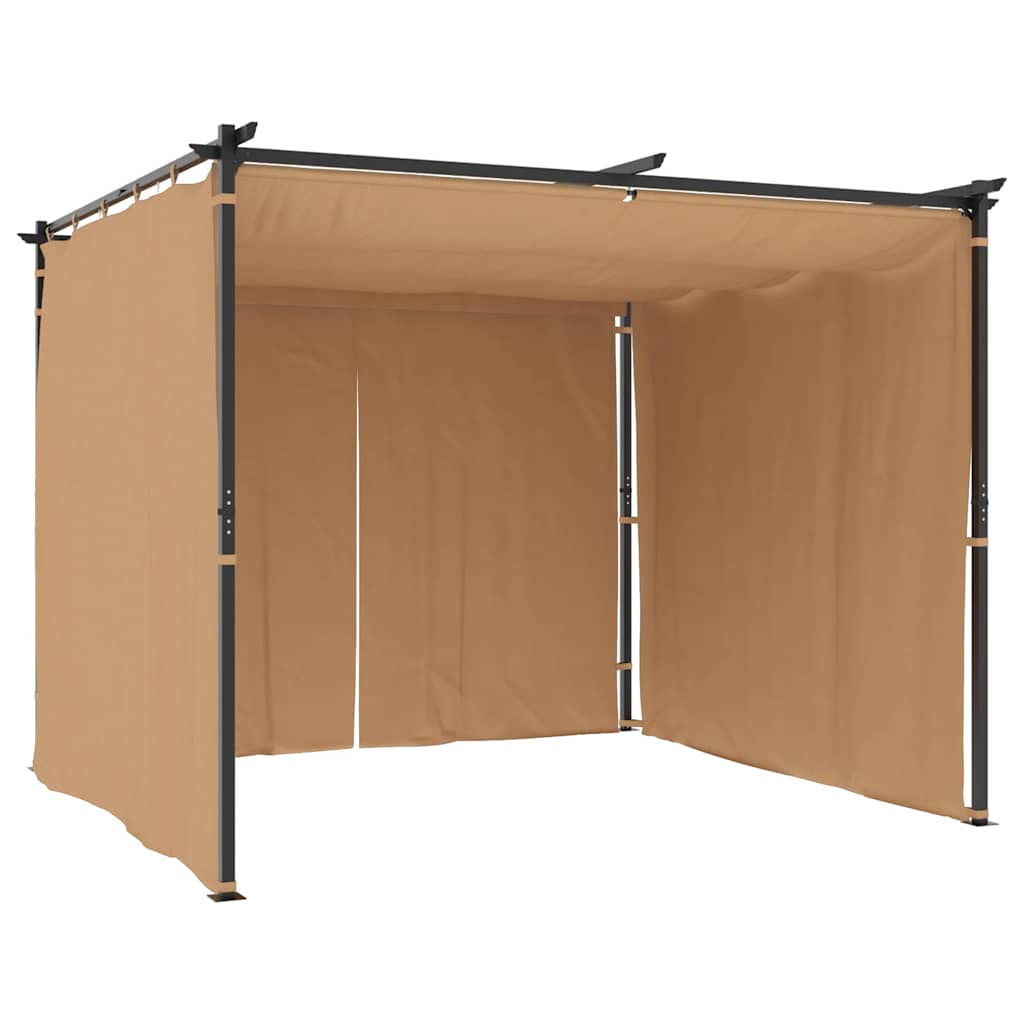 Partytent – Tuinoverkapping – Paviljoen – Tuinkamer – Tent – Taupe 3 x 3 Meter – Stevig Gecoat Stalen Frame – Water- en UV-bestendig Polyester Dak
