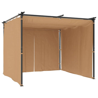 Partytent – Tuinoverkapping – Paviljoen – Tuinkamer – Tent – Taupe 3 x 3 Meter – Stevig Gecoat Stalen Frame – Water- en UV-bestendig Polyester Dak