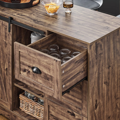 Keukenkast – Opbergkast – Buffetkast – Keukenonderkast – Dressoir – Industrieel Design – 110x50x90 cm – Met Flessenhouder