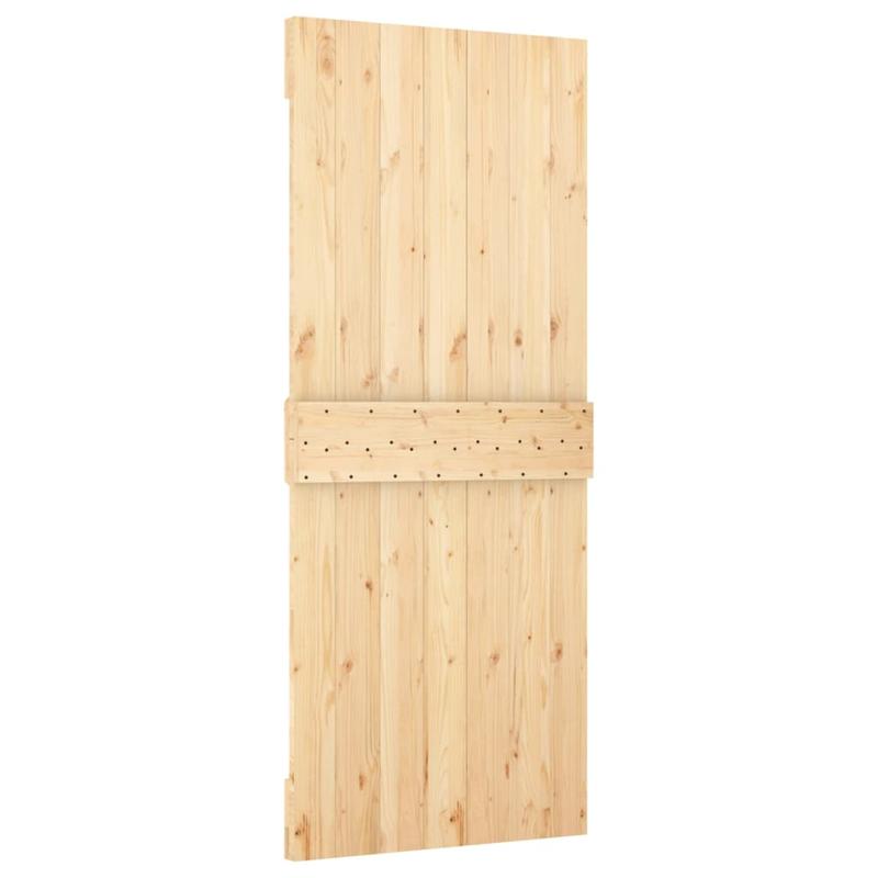 Schuifdeur Houten Deur Schuifdeursysteem Grenenhout Massief Hout – 80x210 cm – Verticale Paneelstijl – Natuurlijke Houtnerf – Soepele Opening – Privacy en Lichtregeling