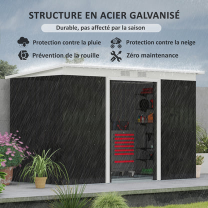 Tuinhuisje – Tuinschuur – Berging – Gereedschapsschuur – Tuinberging – Gegalvaniseerd Staal – Schuifdeuren – 280x130x172 cm – 3,6 m² Opbergruimte