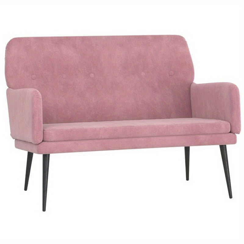 Sofa 108X79X79 Cm Velvet Pink This Couch Is Ideal As a Shoe Stool in Your Hallway Or As a Storage Stool in Your Living Room.