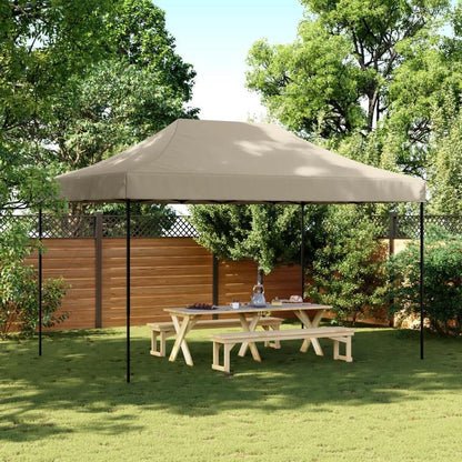 Collapsible Pop-Up Party Tent 440X292X315 Cm in Taupe Color