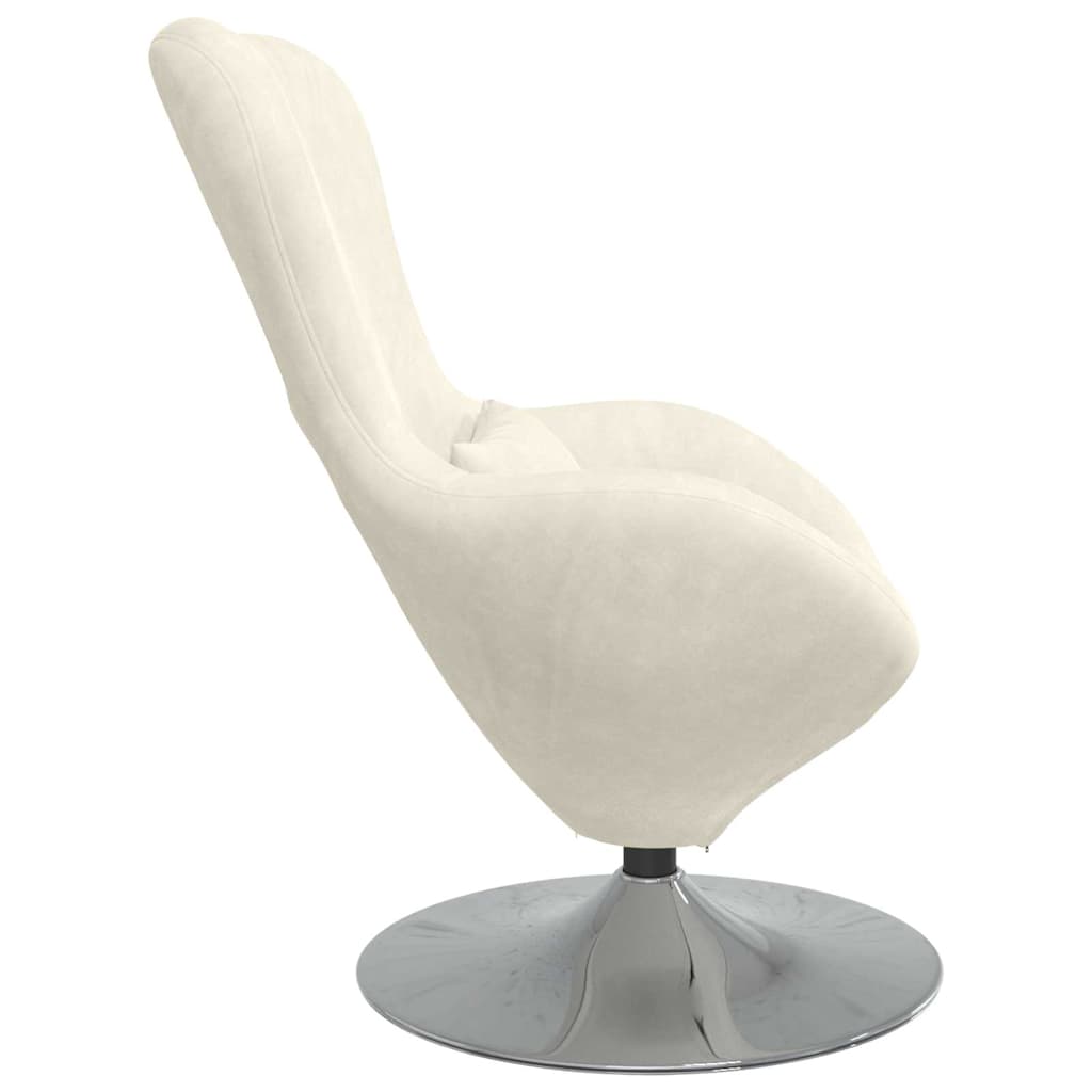 Draaifauteuil – Fauteuil – Lounge stoel – Relaxstoel – Draaiende stoel – Crème kleur zonder voetensteun – Zachte stof – 360 graden draaibaar
