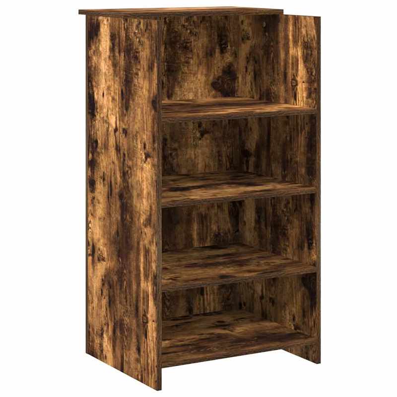 Balie – Receptiebalie – Welkomstbalie – Ontvangstbalie – Balietafel – Gebrande Eikenhout Bruin – 135x50x103,5 cm – Duurzaam Houtmateriaal