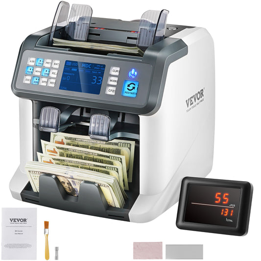 Geldtelmachine – Biljettelmachine – Geldteller – Valsgelddetector – Geldscanner – 6-voudige Valsgeld Detectie – 1200 Biljetten per Minuut