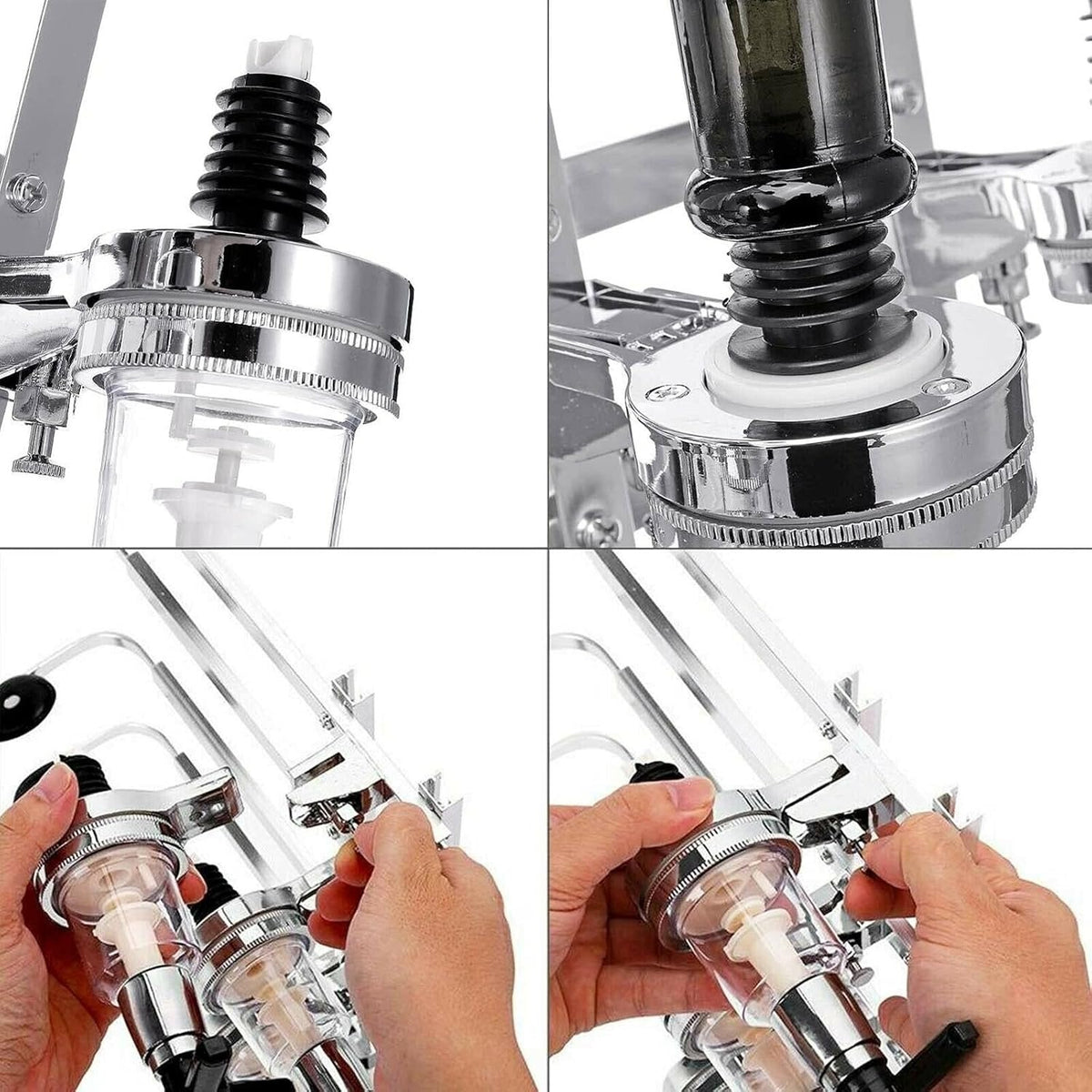 4-Bottle Wall-Mounted Beverage Dispenser (Bar Butler) - Heavy-Duty Aluminum Drink Dispenser with Spigot Tap, Space-Saving Countertop/Kitchen/Party Server System, Compatible with Soda, Juice, Water - Easy Install for Home Bars & Restaurants, Wine Dispenser