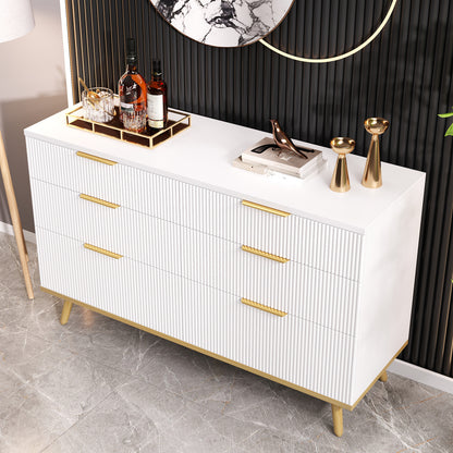 Modern 6-Drawer -Standing Cabinet/Sideboard - Lightweight Sturdy Frame Suitable for, Bedroom & Hallway - Elegant Storage Unit with Spacious Drawers, Modern Furniture (Assembly Required)