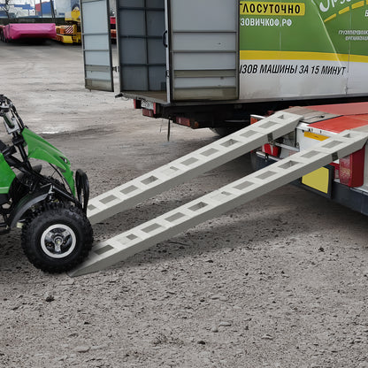 Aluminium Oprijplaten – Laadplaten – Inlaadplaten – Oprijbruggen – Oprijbanden – 2 Stuks – Draagvermogen 2721,6 kg – Antislip Geperforeerd