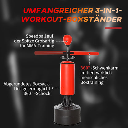 Bokszak – Boksbal – Boksmachine – Boksstandaard – Boksset – Verstelbare Hoogte 155-205 cm – Duurzaam PU Materiaal