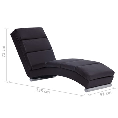 Chaise Longue – Ligstoel – Relaxstoel – Zitzak – Ligbank – Kunstleer Bekleding – Stevig Stalen Frame – Zwart