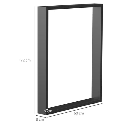 Tafelpoten – Meubelpoten – Bankpoten – Onderstellen – Tafelpoot Staal – Set van 2 – 72 cm Hoog – Zwart Met Beschermkap
