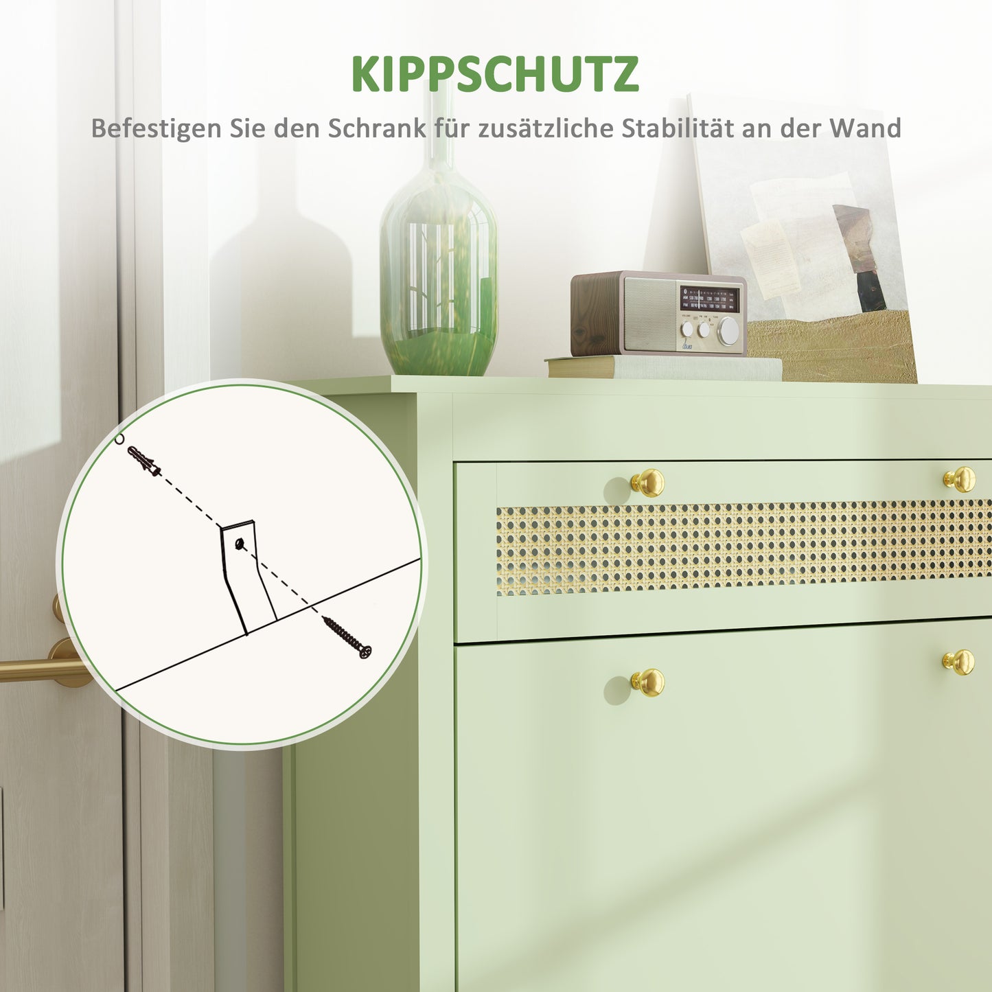 Schoenenkast – Schoenenrek – Schoenenopberger – Halmeubel – Schoenenbank – Compact 88x30x120 cm – Hardhout met Rattan Accenten – Ruimte voor 12 Paar Schoenen