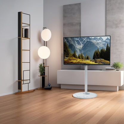 TV Standaard – TV Statief – Vloerstandaard – TV Voet – Monitorstandaard – Verstelbare Hoogte 130-170 cm – Sintered Stone Basis & SPCC Staal