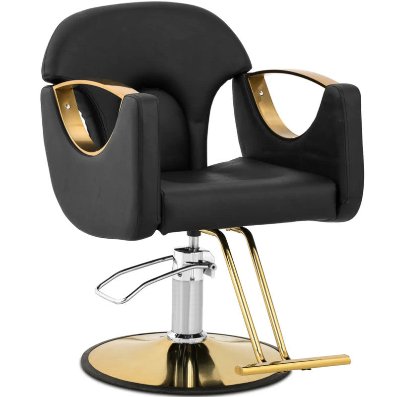 Barber Chair with Footrest BARTON - Black - QUORE
