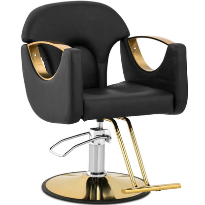 Barber Chair with Footrest BARTON - Black - QUORE