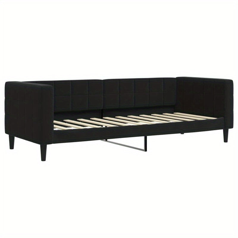 Slaapbank – Bedbank – Sleeperbank – Bedbankje – Sofa Bed – Velvet Zwart – Matras 80x200 cm – Afneembare Bekleding