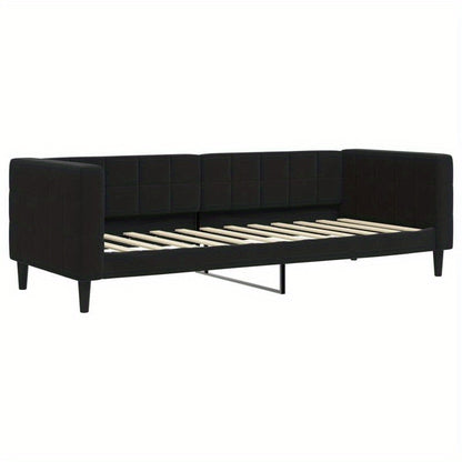 Slaapbank – Bedbank – Sleeperbank – Bedbankje – Sofa Bed – Velvet Zwart – Matras 80x200 cm – Afneembare Bekleding