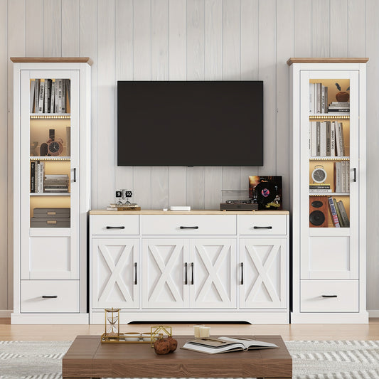 Dressoir – Vitrinekast – Opbergkast – Wandkast – Ladekast – Mat Wit Metaal – Multifunctioneel Design