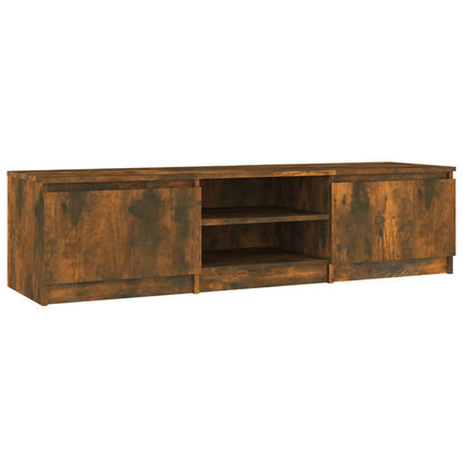 TV Cabinet Smoked Oak 140x40x35.5cm Engineered Wood TV Stand Entertainment Center with Storage, Media Television Table for Living Room Bedroom