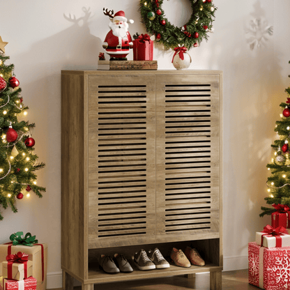 Schoenenkast – Schoenopberger – Schoenrek – Schoenmeubel – Schoenentoren – Groot 6-Laden – Natuurlijk Eikenhout – Stevig MDF – Ruimtebesparend Verticaal Design – 109,98 cm Hoog