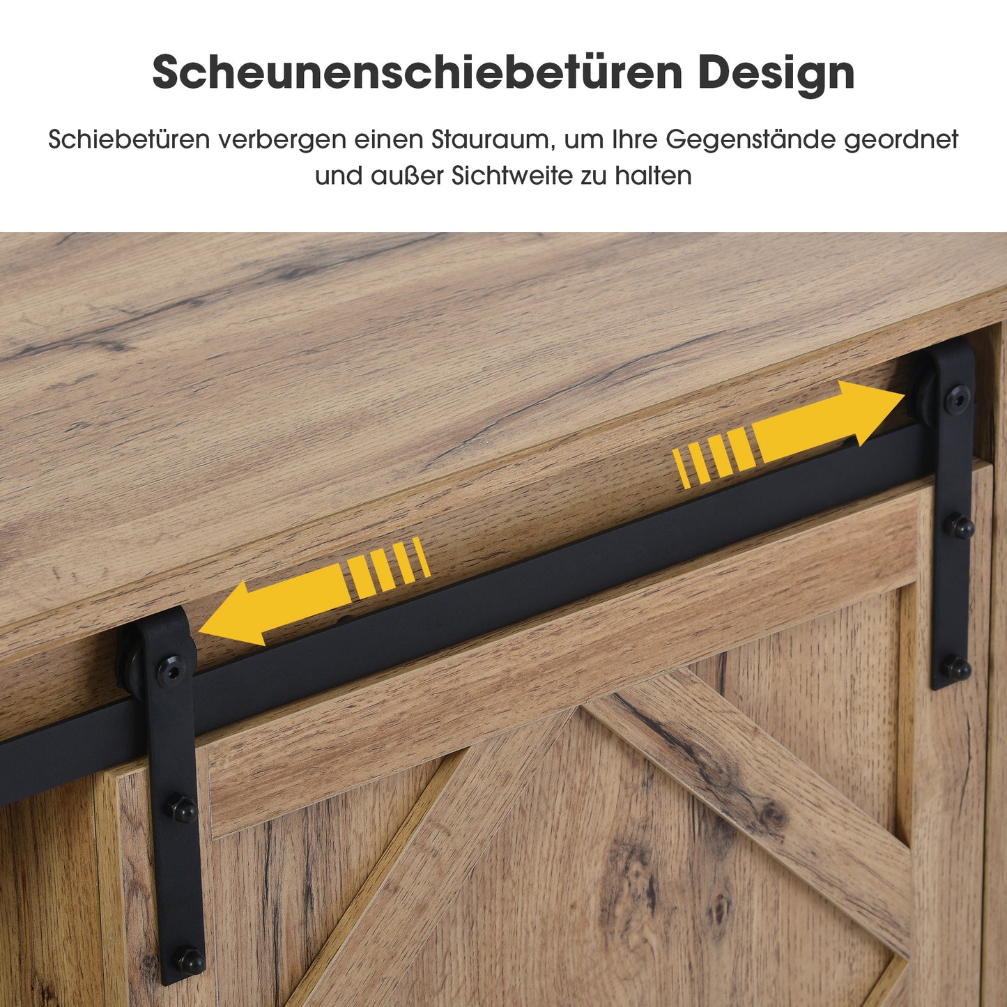 Rustiek TV-meubel – TV-meubel – TV-kast – Lowboard – Onderzetter – Schuifdeuren – Verstelbare Legplanken – 150x40x60 cm – Geschikt voor tv’s tot 65 inch