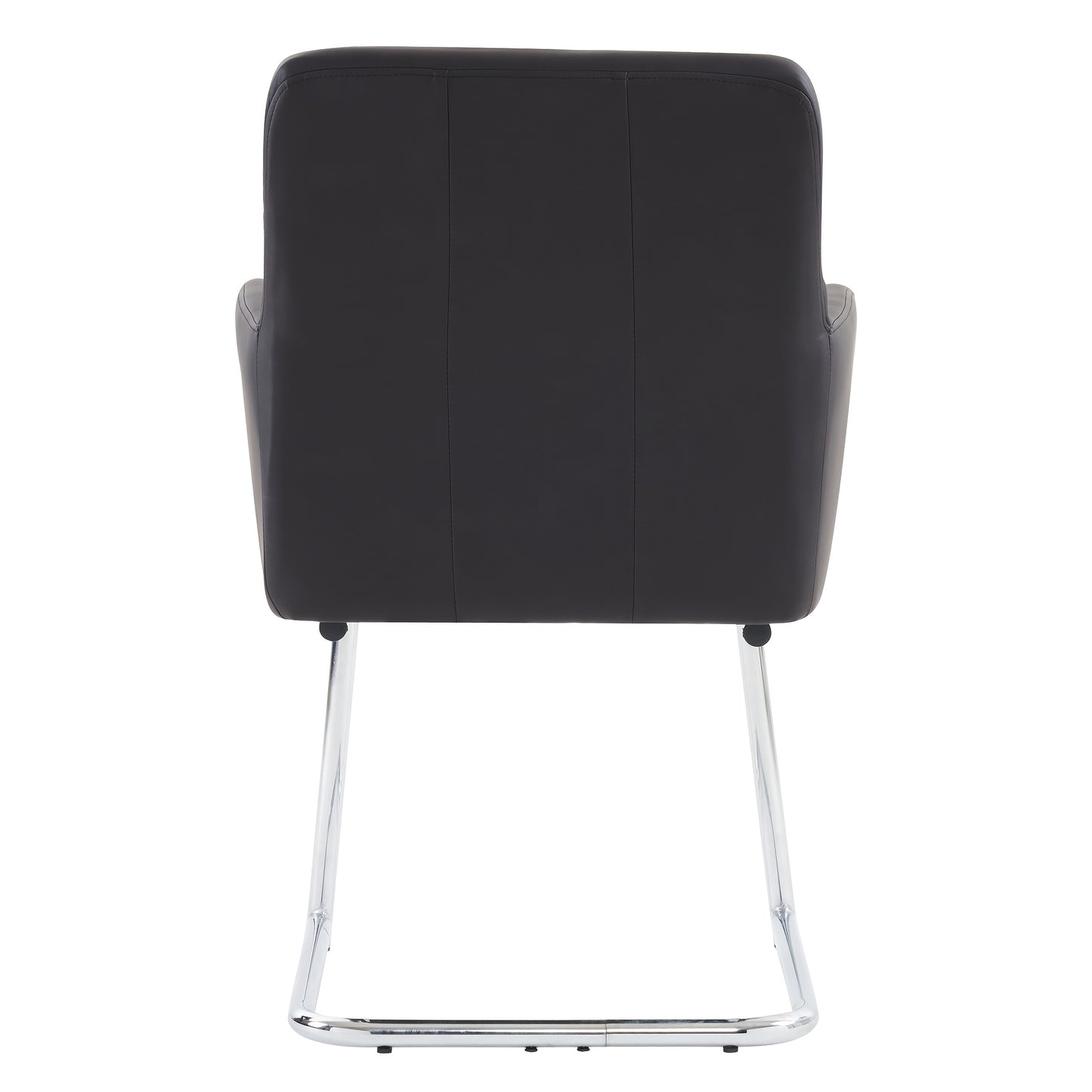 Two Piece Dining Chair, Vertical Stripe Design, Armchair with Serrated Metal Legs, Lounge Chair, Living Room Chair, Suitable for Bedroom, Study And Desk, Faux Leather, Black, Bedroom Seating, Study Chair, Sleek Lounge Chair,