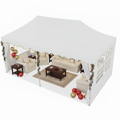 Partytent 3x6m – Pop-Up Tent – Canopy Tent – Tuinkamer – Vouwtent – Afneembare Zijwanden – Verstelbare Hoogte – UV-bestendig Oxford Polyester – Lichtgewicht Aluminium Frame