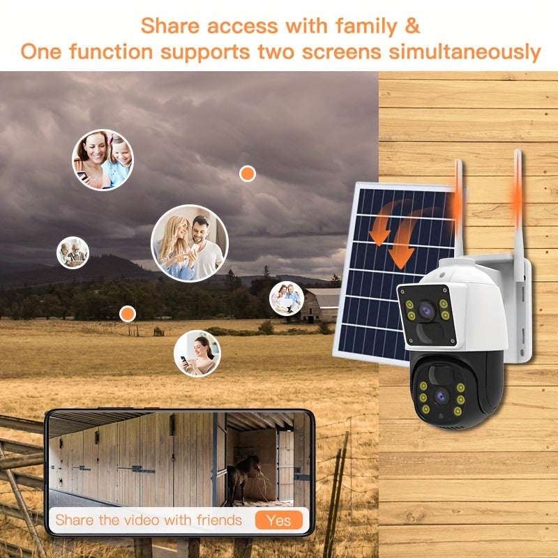 Draadloze Beveiligingscamera – Wifi Loze Camera – 3G/4G Camera – Buiten Camera – PTZ Bewegingsmelder – 3-Stuks Set – 2K HD Nachtzicht – Zonne-energie Met Simkaart
