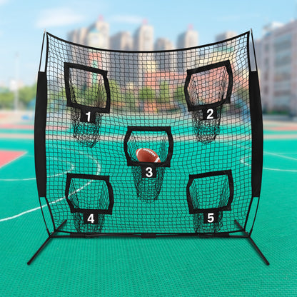 Rugby Trainingsnet – Rugby Doel – Trainingsdoel – Oefendoel – Passnet – Zwaar Iron Frame – 213x213 cm – Compact & Draagbaar – Glasfiber Stokken – Duurzaam Polyester