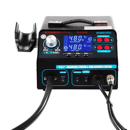 Soldeerstation – Soldeerbout – Hete Lucht Station – Elektronicasoldeer – Soldeer Set – Rookafzuiging – Instelbare Temperatuur 100-480°C – Krachtig 720W