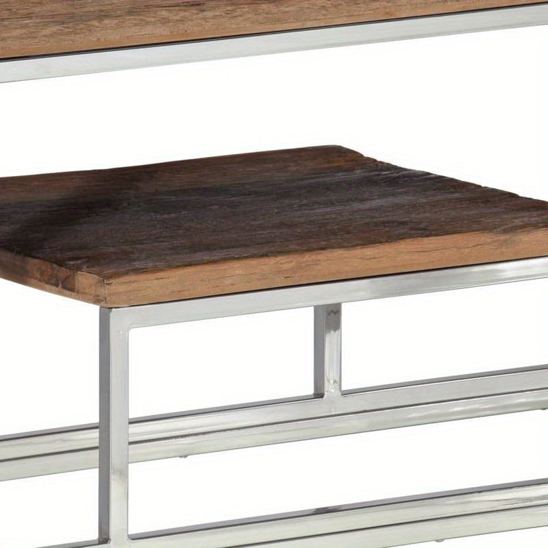 Wall Panel Made of Stainless Steel And Solid Beech Wood in Silver Color