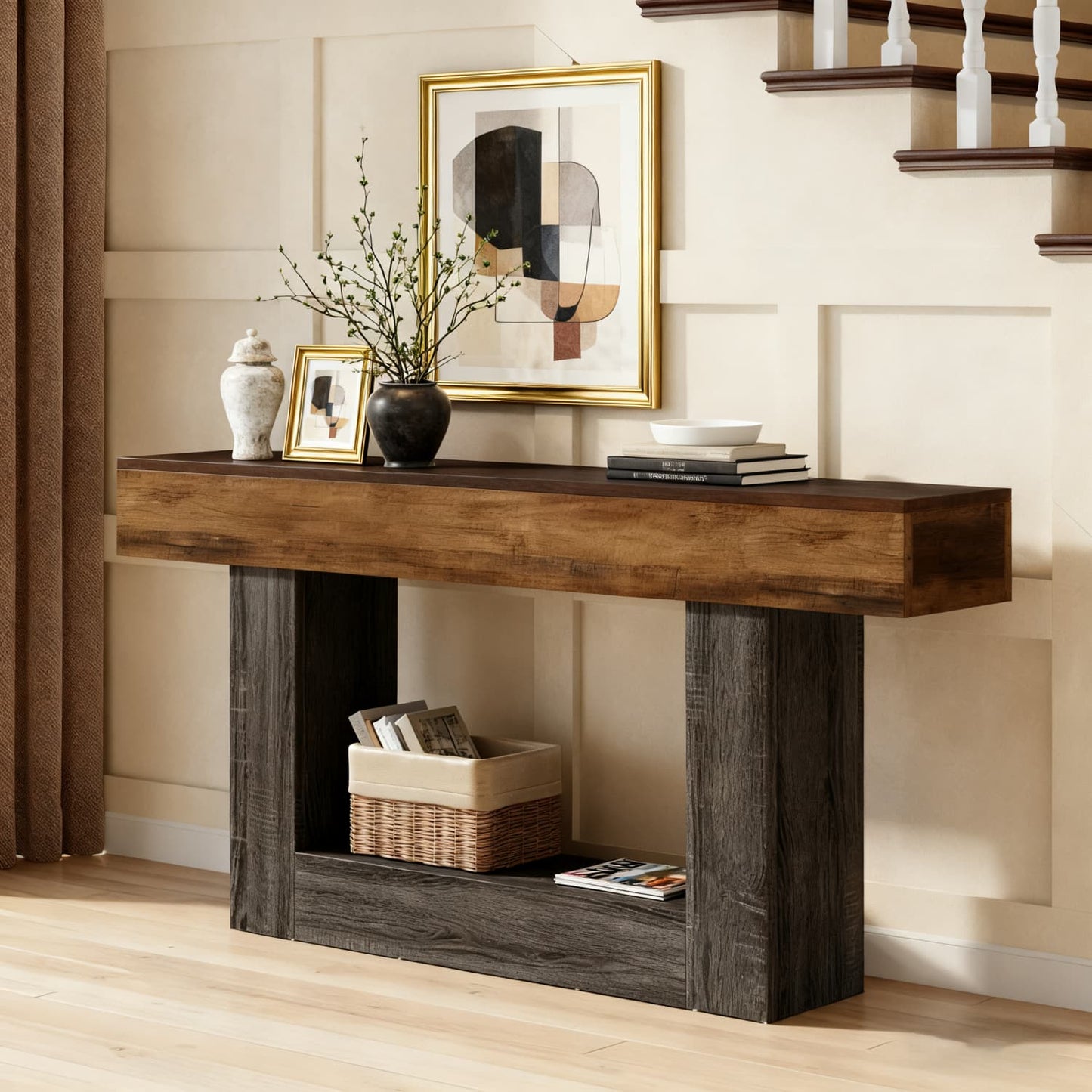 Sidetable – Consoletafel – Haltafel – Wandtafel – Dressoir – Landelijk Design – 160 cm Breed – MDF & Hout