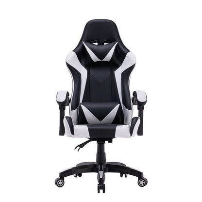 Gamingstoel – Gamestoel – Gaming Chair – Game Stoel – Bureaustoel – Ergonomisch Met Verstelbare Nek- En Lendenkussens – Rugleuning Tot 180° Wit