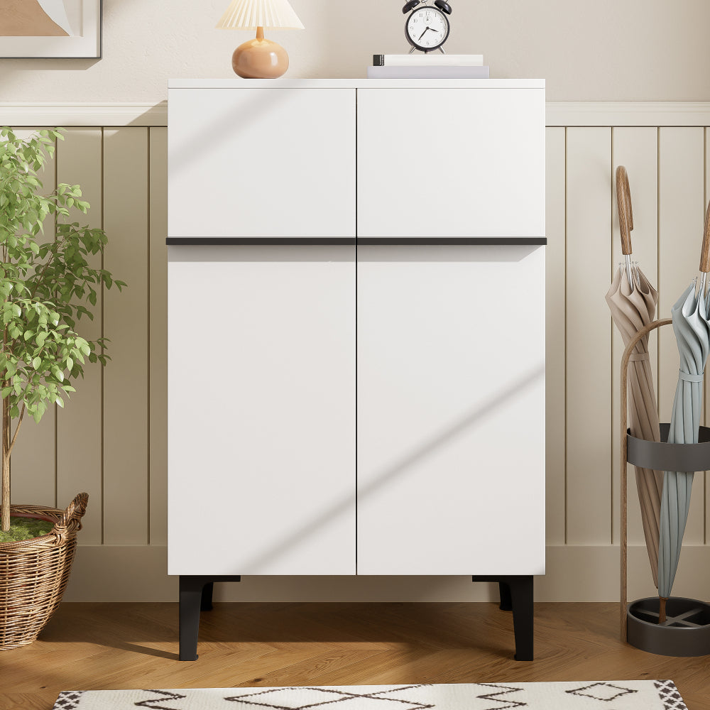 Modern Shoe Cabinet with Double Doors | Large Storage Capacity, Adjustable Shelves, Practical Entryway Storage, Space-Saving Design, Metal Material, Dimensions: 95×60×34.5 cm