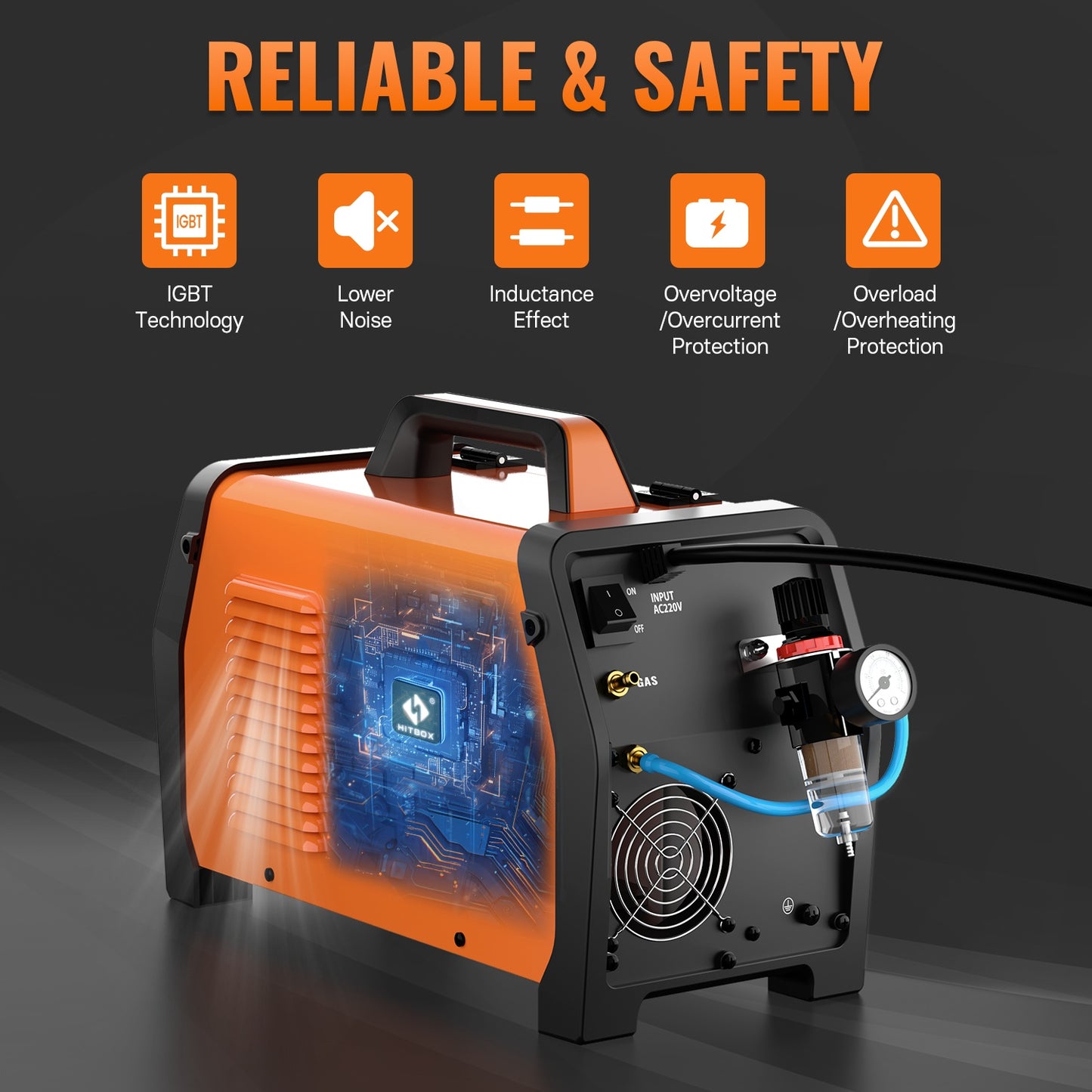 Lasapparaat – Lasmachine – Booglasapparaat – Elektrodelasapparaat – Plasma Snijder – 6-in-1 Multifunctioneel – 250A 220V – Gas & Gasloos – Compact & Draagbaar