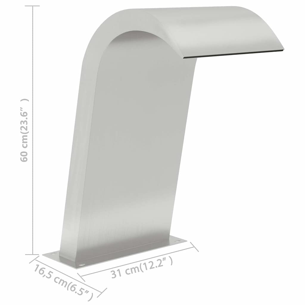 Zwembadfontein – Waterornament – Vijverfontein – Tuinfontein – Waterschaal – Roestvrij Staal 304 – Compact 50x30x60 cm
