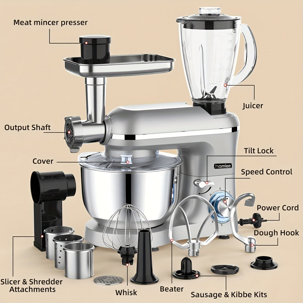 Keukenmachine – Keukenmixer – Keukenrobot – Foodprocessor – Blender – 2000W Motor – 5,5L RVS Mengkom