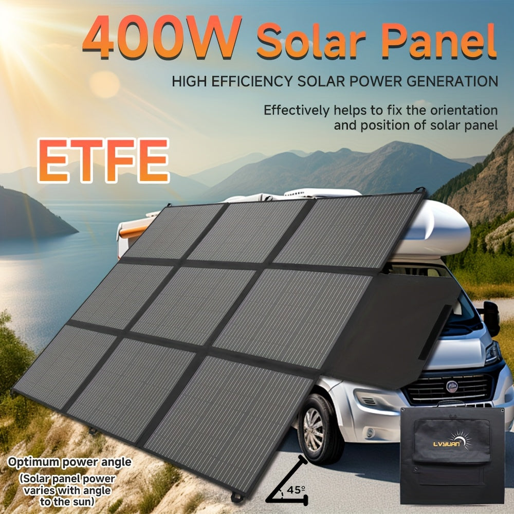 Opvouwbaar Zonnepaneel – Draagbaar Zonnelader – Mobiel Paneel – Camping Zonnepaneel – 400W Vermogen – Monokristallijn – Compact Ontwerp